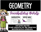 Geometry Vocabulary Posters! Print & Go!
