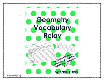 Preview of Geometry Vocabulary Relay Activity