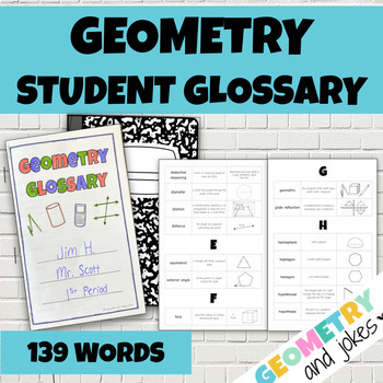 Preview of Geometry Vocabulary Student Glossary Booklet English and Spanish