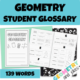 Geometry Vocabulary Student Glossary Booklet English and Spanish