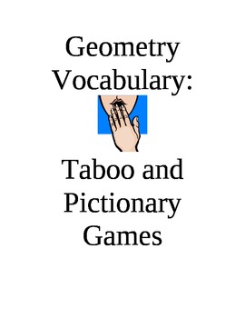 Preview of Geometry Vocabulary Taboo and Pictionary Games