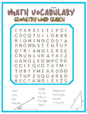 Geometry Vocabulary Word Search