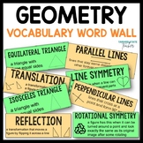 Geometry Vocabulary Math Word Wall - 3rd 4th 5th Grade