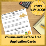 Geometry Volume and Surface Area Application Cards