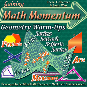Preview of Geometry Warm-Ups Bell Ringers Set 1 - Mixed Review - Middle School/High School