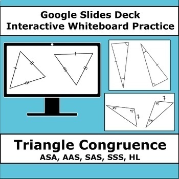 Preview of Geometry Whiteboard Practice Triangle Congruence Google Slides - ASA,AAS,SAS,SSS