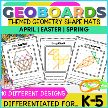 Preview of April Geoboards | Easter Themed | Practice Geometry & Fine Motor Skills