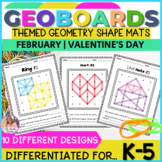 February Geoboards | Valentine's Day | Practice Geometry &