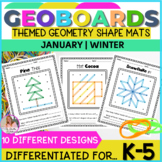 January Geoboards | Winter Themed | Practice Geometry & Fi