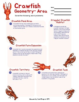Preview of Geometry Word Problems - Crawfish