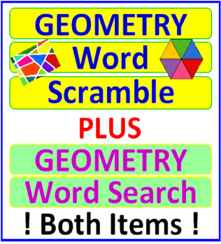 Preview of Geometry Word Scramble PLUS Geometry Word Search (BOTH ITEMS)