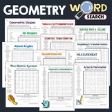 Geometry Word Search Puzzles Bundle Math Vocabulary Activi
