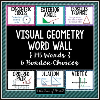 Preview of Algebra Word Wall Poster Set Includes 145 Words With Visuals