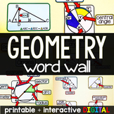 Geometry Word Wall - print and digital