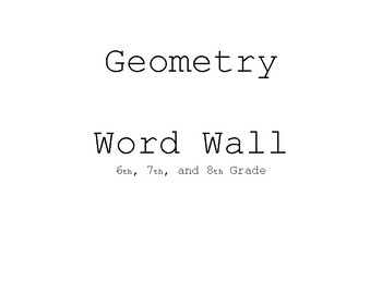 Preview of Geometry - Word Wall