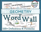 Geometry Word Wall - Definitions & Formulas