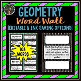 Geometry Word Wall Strips: (108 Cards in All!)