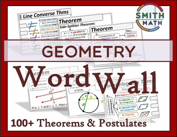 Preview of Geometry Word Wall - Theorems