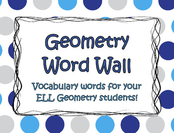 Preview of Geometry Word Wall for ELLs | ENGLISH AND SPANISH | Math 4 ELL