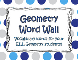Geometry Word Wall for ELLs | ENGLISH AND SPANISH | Math 4 ELL