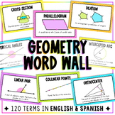 Geometry Word Wall - English & Spanish Geometry Vocabulary
