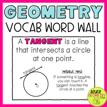 Preview of Geometry Word Wall - High School Geometry Posters for Math Vocabulary Terms