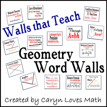 Preview of Geometry Word Wall~Walls that Teach~85+ Topics~Posters~Formula&more