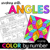 Geometry Working with Special Angle Relationships Color by Number