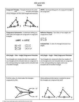 Geometry Worksheet: Angle-Side-Angle and Angle-Angle-Side by My Math