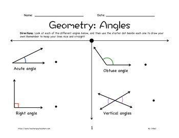 Geometry Worksheet: Angles 2nd-5th Grade by In the Name of Jesus