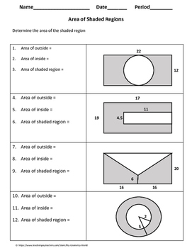 43 area of shaded region worksheet answers Worksheet Master