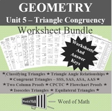 Geometry Worksheet Bundle - Congruent Triangles