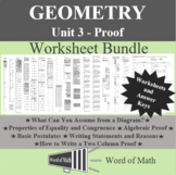 Geometry Worksheet Bundle - Unit 3 Proof