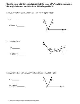 homework 4 angle addition postulate answers pdf