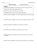 Geometry Worksheet: Conditional Statements