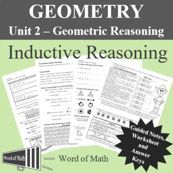 Preview of Geometry Guided Notes and Worksheet - Inductive Reasoning