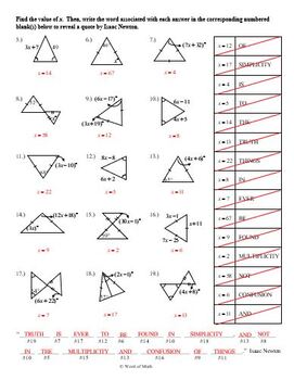 isosceles and equilateral triangles worksheet answers key
