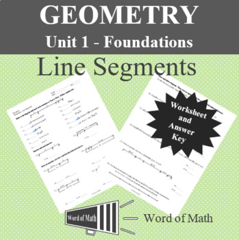 Preview of Geometry Worksheet - Line Segments