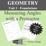 Geometry Worksheet - Measuring Angles with a Protractor