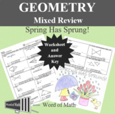 Geometry Worksheet - Mixed Review Spring Coloring Activity