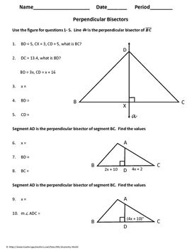 homework 2 perpendicular and angle bisectors