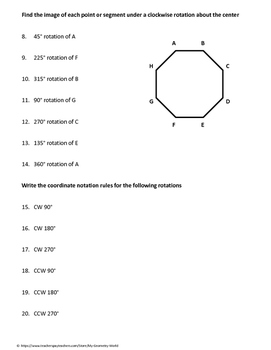 geometry rotation rules worksheet