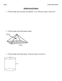 Geometry Worksheet: Surface Area