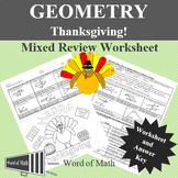 Geometry Worksheet - Thanksgiving Mixed Review