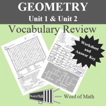 Preview of Geometry Worksheet - Basic Vocabulary Review