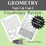 Geometry Worksheet - Basic Vocabulary Review