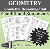 Geometry  Worksheet and Partner Activity - Conditional Statements