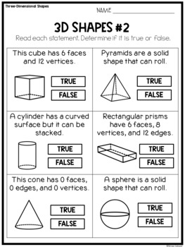 Geometry Worksheets (2D & 3D Shapes) by Primarily Speaking by Aimee Salazar