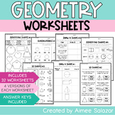 Geometry Worksheets (2D & 3D Shapes)