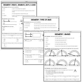 geometry worksheets for 4th grade by deb hanson tpt